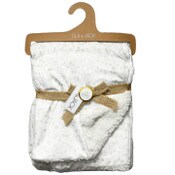 Wholesale - 1pc Mink & Sherpa Blanket - Tan Plants Print On White C/P 48, UPC: 195010142342